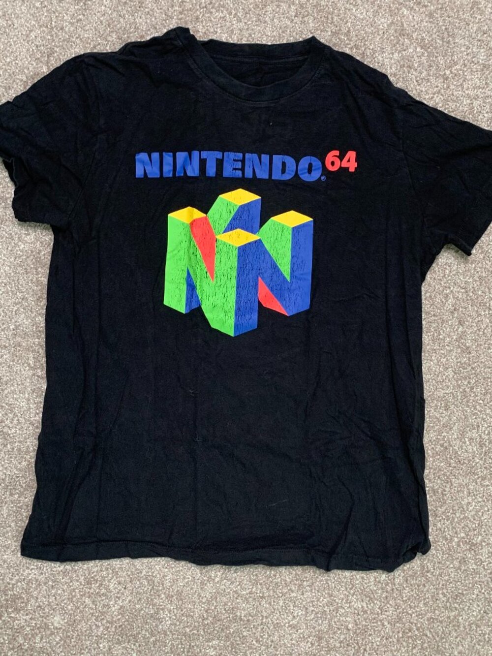 Nintendo 64 Graphic Tshirt Black Youth Medium Gaming